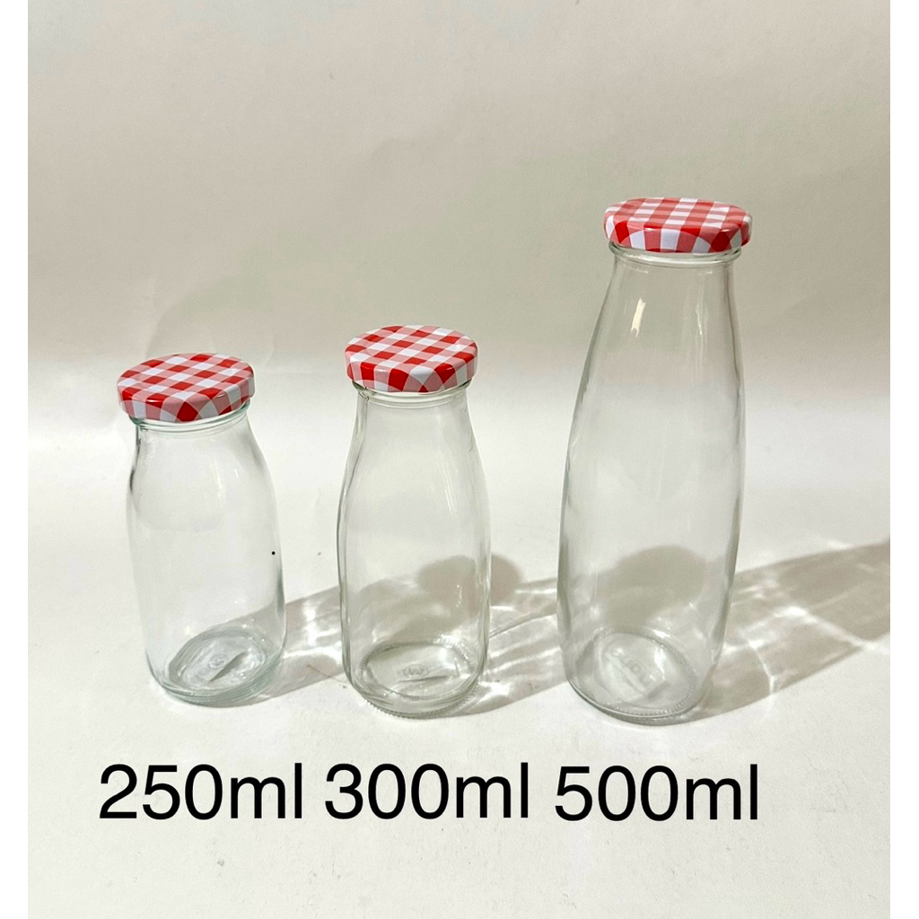 botol minum susu juice jamu madu kaca 250 ml / 300 ml / 500 ml