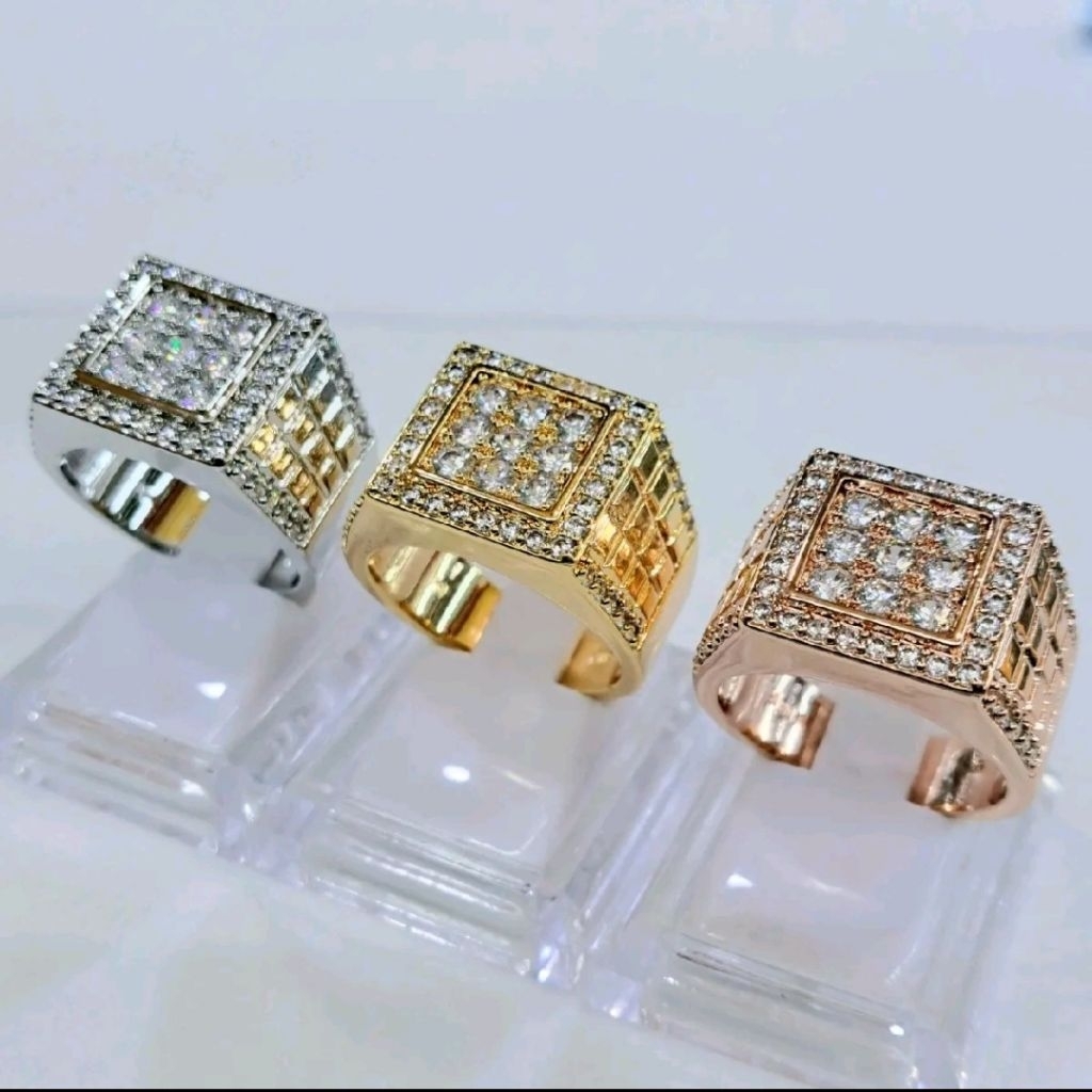 Cincin Pria Mewah Berlian Zirconia Anti Karat Lapis Kristal (13)