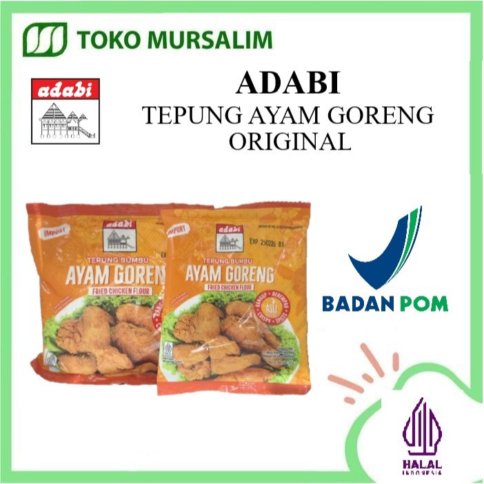 

Adabi Tepung Bumbu Ayam Goreng Original / Pedas-Dengan Rasa Gurih & Renyah