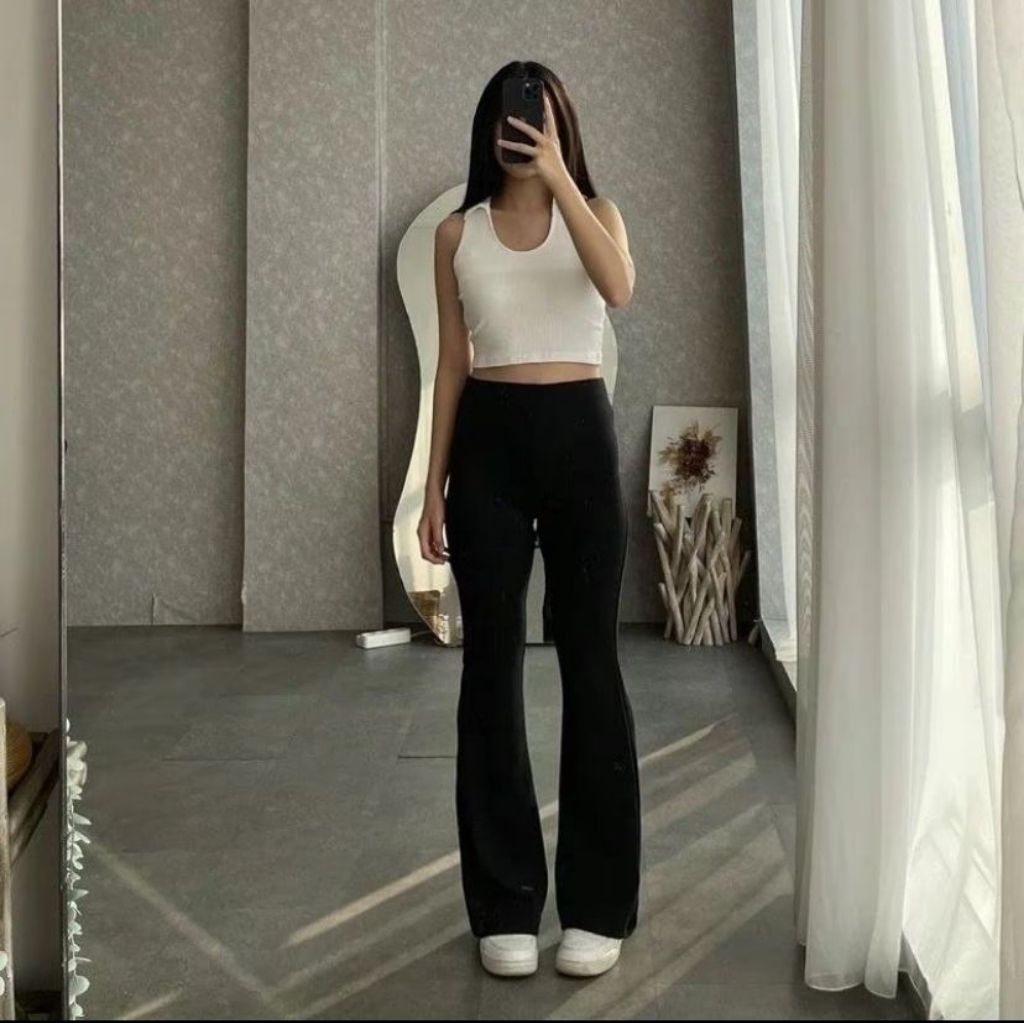 Cutbray Flare Scuba Premium / Cutbray Scuba Premium - Celana Highwaist Flare Pants - Highwaist Kulot