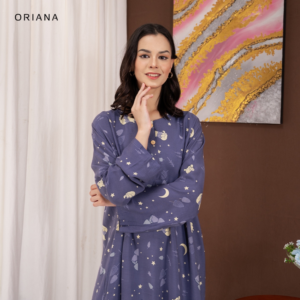 Oriana Homewear Daster Gamis Laiqa Collection Daster Panjang Gamis Busui Hijab Friendly