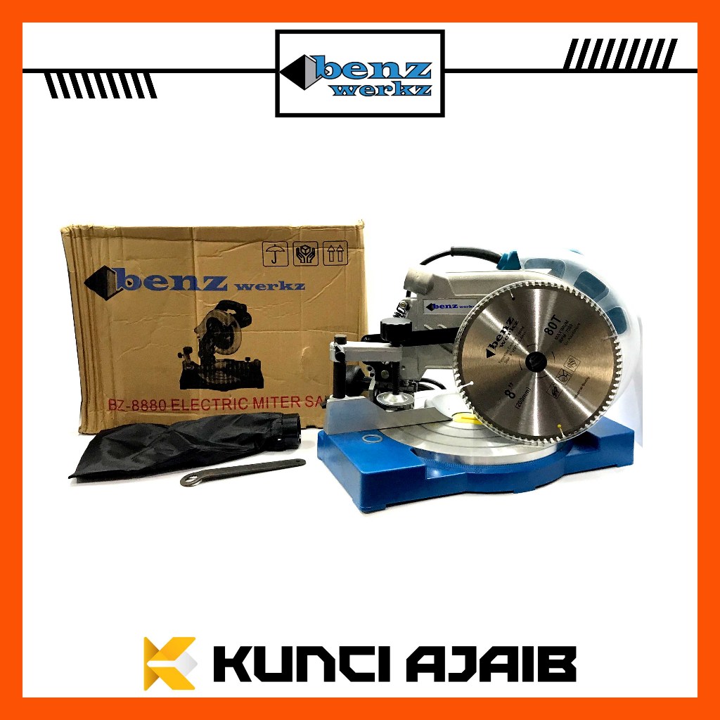 BENZ BZ-8880 Electric Miter Saw Sliding 8 Inch - Mesin Potong Aluminium Kayu Sudut Mitre Saw Gergaji