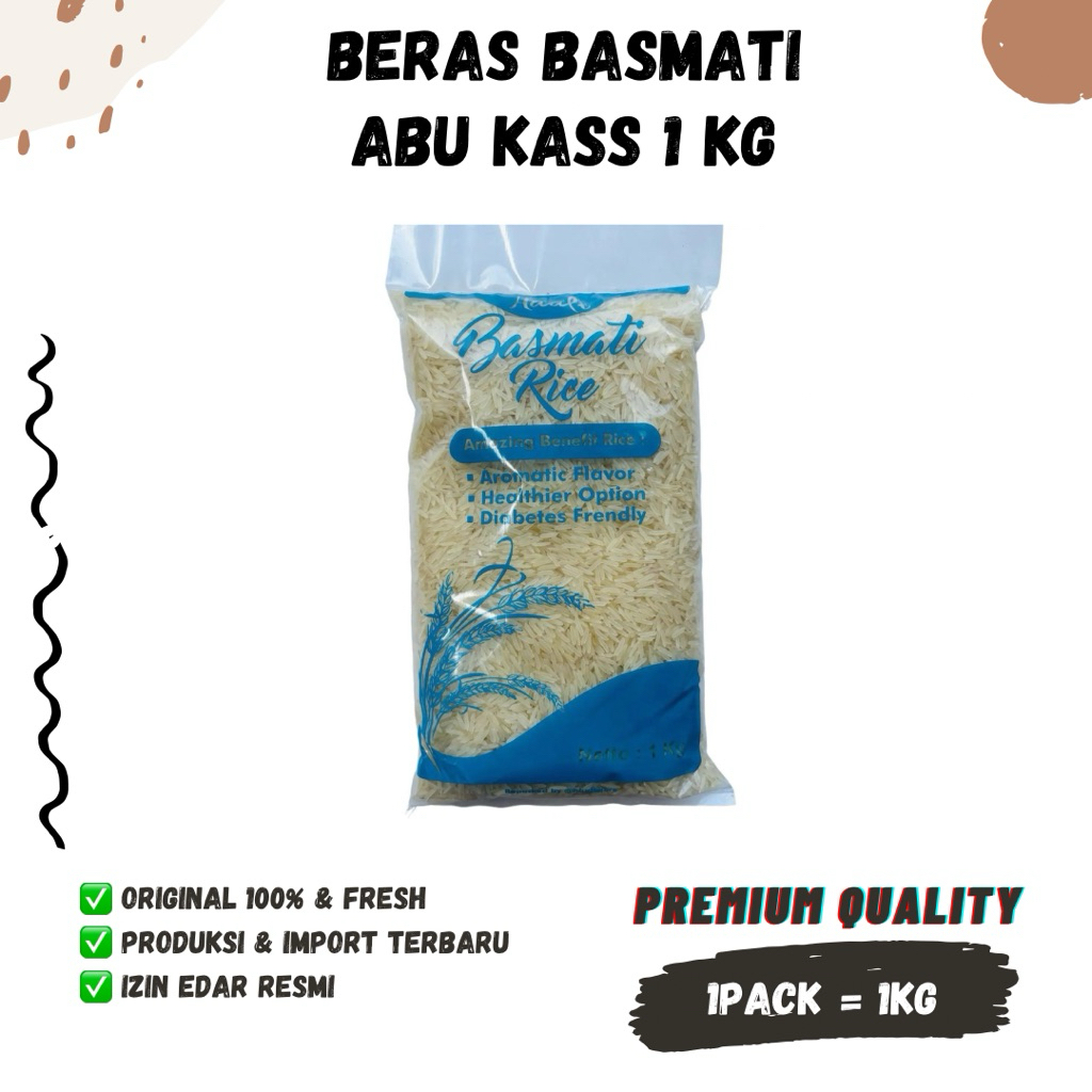 

BERAS BASMATI ABUKASS 1kg ASLI INDIA Repack Rice Sella Panjang Arab Abu Kass Bhasmati abukas abu kas