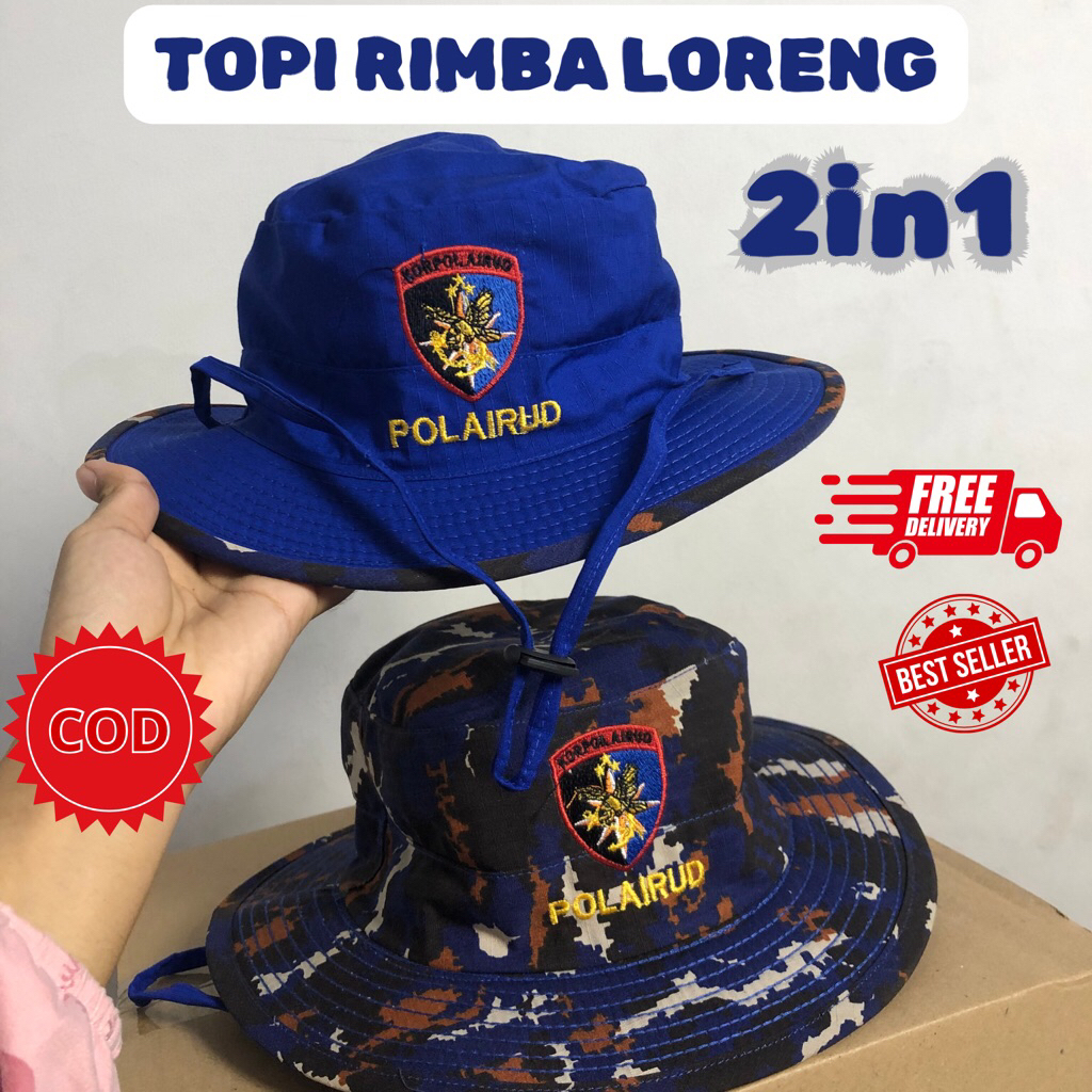 TOPI RIMBA LORENG AIRUD ORIGINAL 100% | POLRI