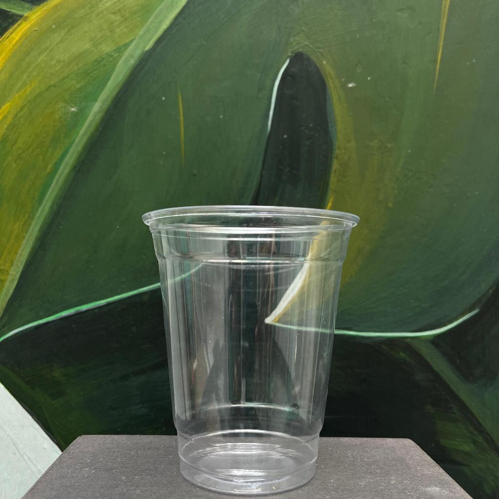 Sablon cup gelas plastik pet 12/14 oz PP pet  + tutup isi 500 pcs