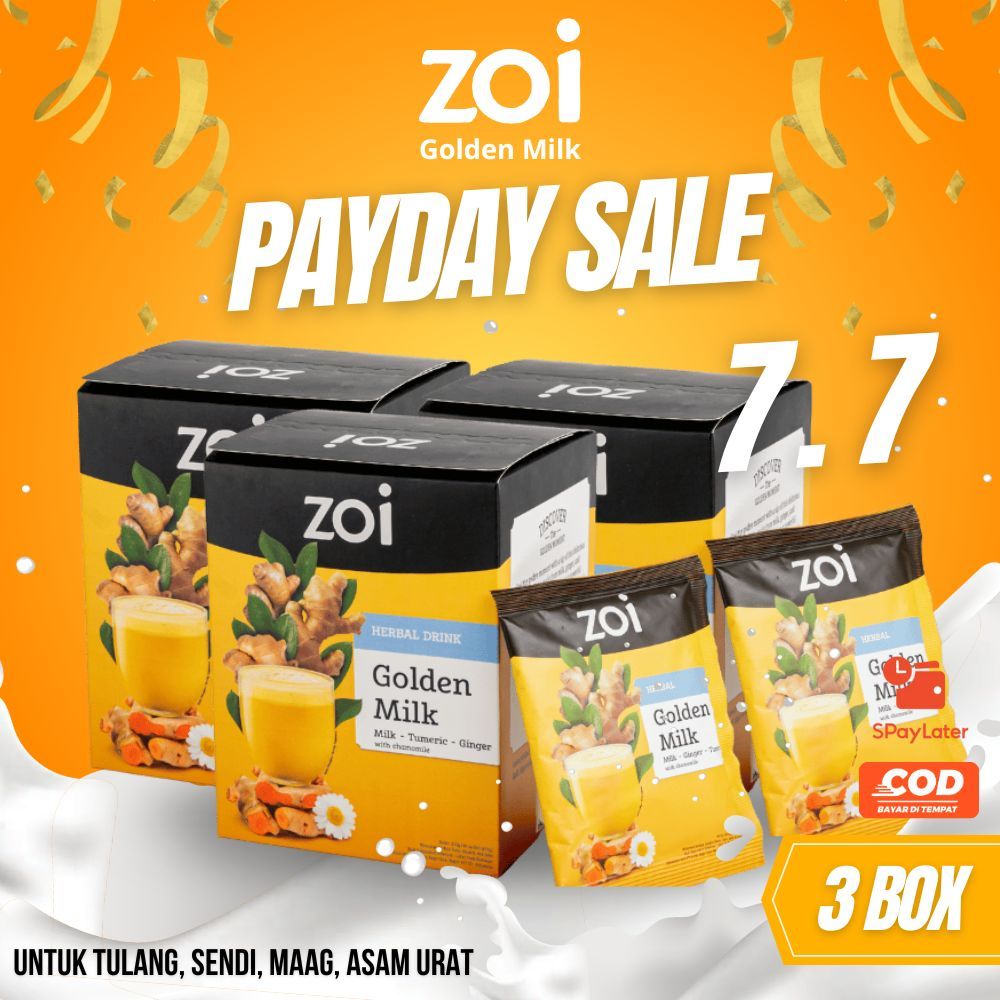 

[PAKET 3 BOX] ZOI Golden Milk Susu Kambing Etawa Herbal – Racikan Ajaib Jahe & Kunyit! Sembuhkan Tanpa Obat Kimia