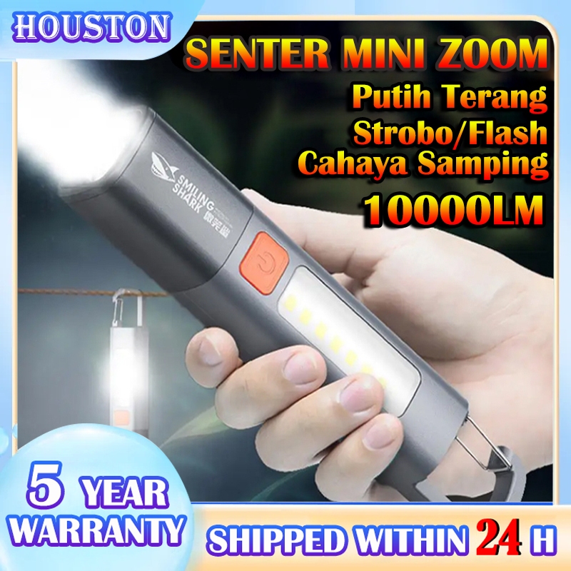 Senter Terang Serbaguna Model Kekinian Rechargeable Super Terang Best Seller Lampu Senter Genggam Ba