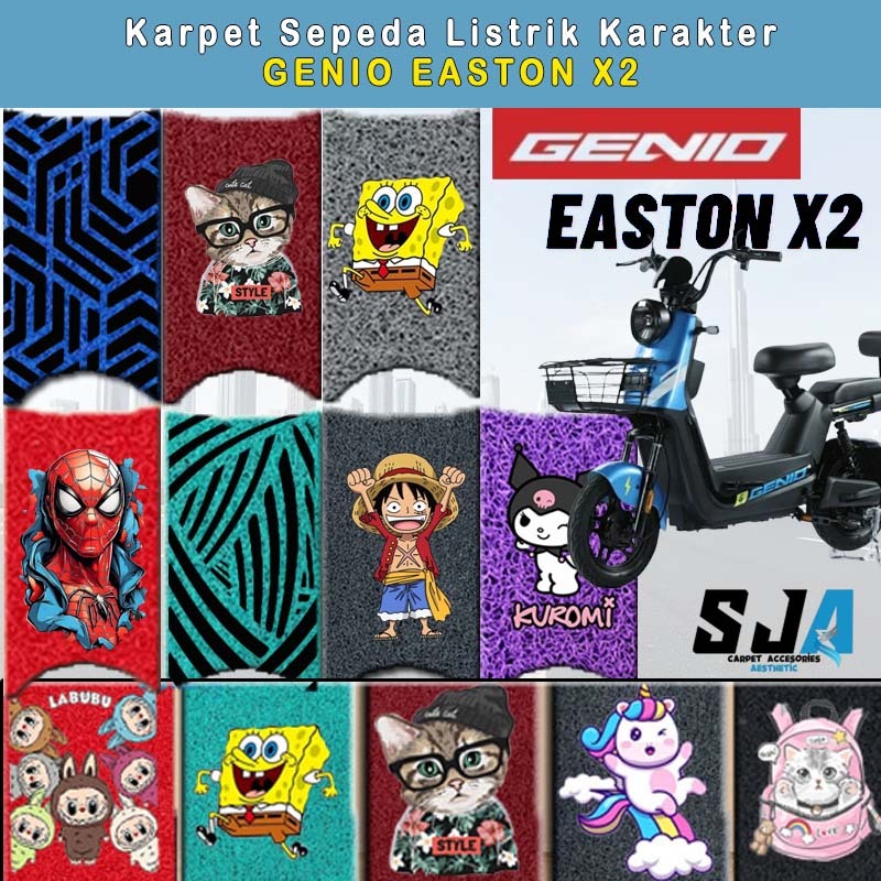 Karpet Sepeda Listrik Karakter GENIO EASTON X2 All Variant Warna Custom