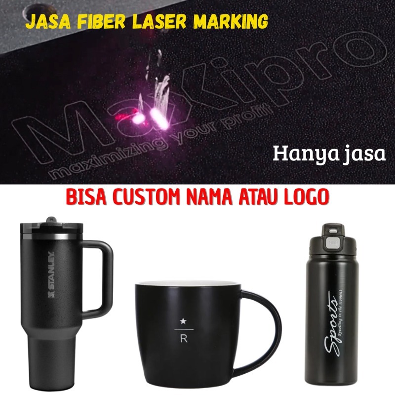

(Minimum 50pcs) Hanya Jasa Fiber Laser Marking, Harga untuk 1 desain (Harga TIDAK TERMASUK BAHANNYA)