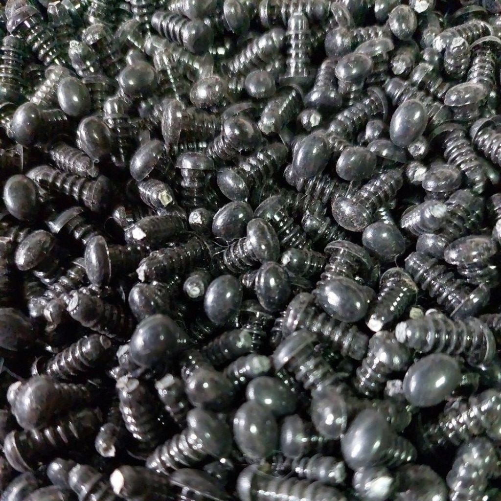 Mata Boneka Oval Hitam 7mm