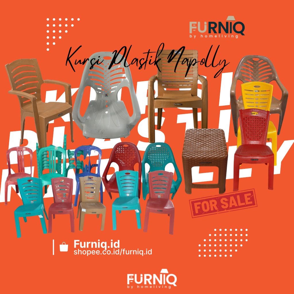 FURNIQ.ID - Kursi Plastik Napolly / Kursi Napolly Original / Kursi Napolly Sandaran / Kursi Plastik 