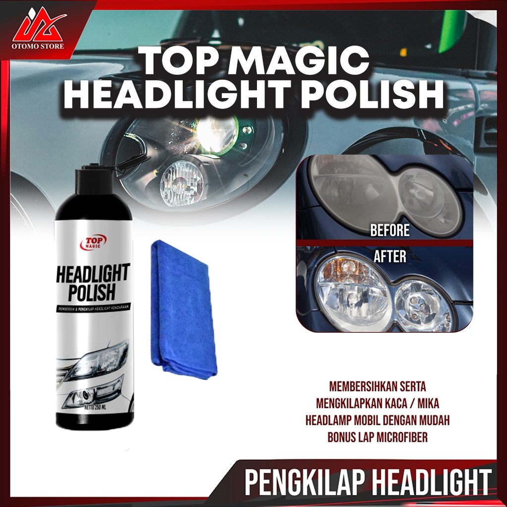 TOP HEADLIGHT POLISH Auto Detailing Headlamp Polish Pembersih Mika Lampu Kendaraan Headlight Polish 