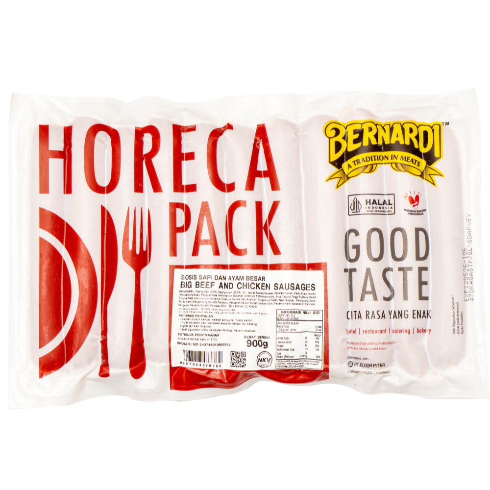 

[READY STOCK] BERNARDI HORECA PACK BIG BEEF SAUSAGES 900 GR SOSIS
