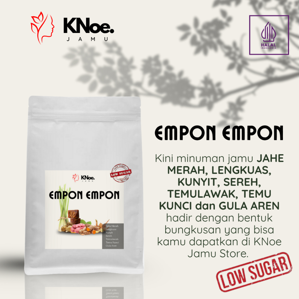 

Jamu Empon Empon Jahe Merah, Kunyit, Temulawak, Temu Kunci, Sereh, Lengkuas, dan Gula Aren Original