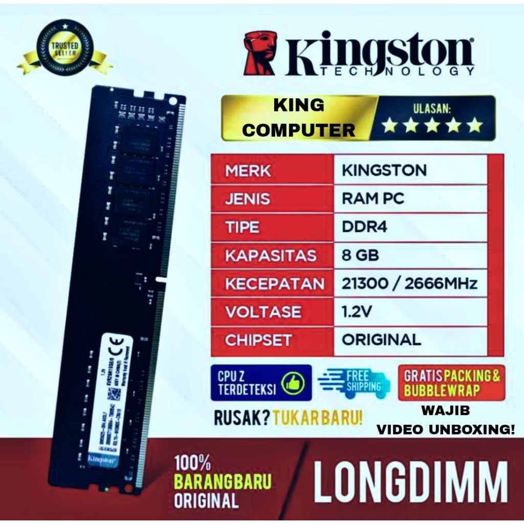 NEW MEMORY PC DDR4 4GB || LONGDIM DDR4 4GB