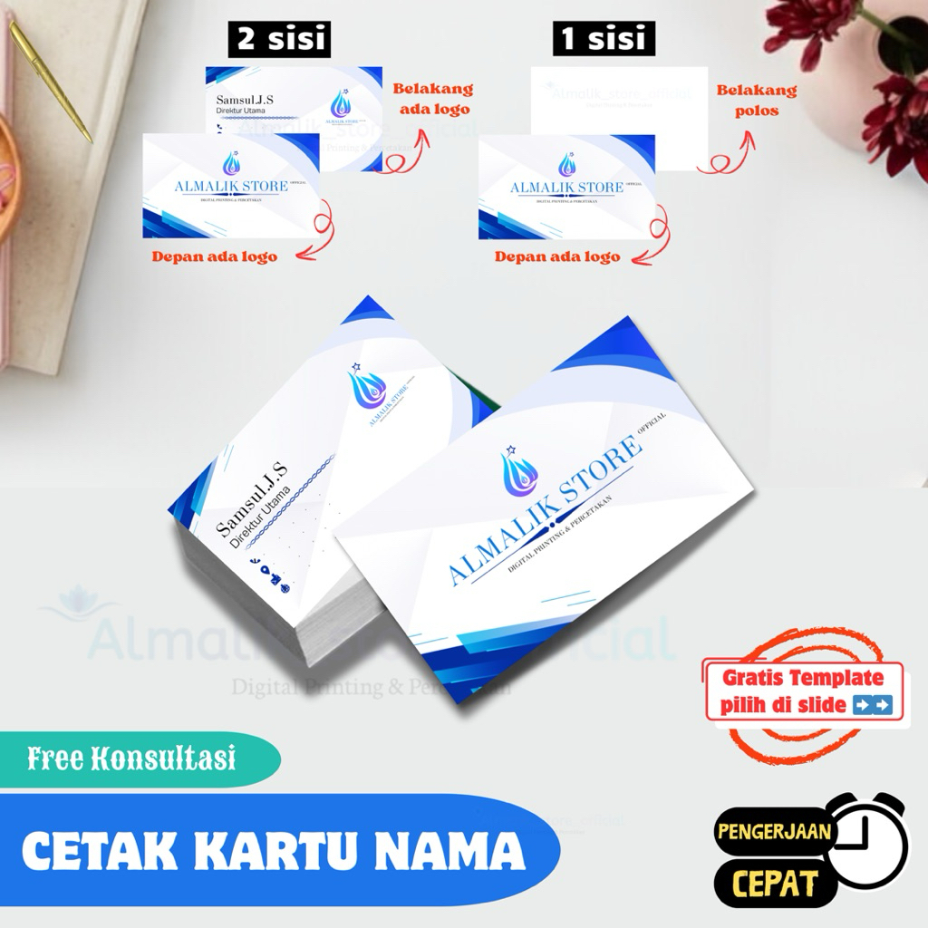 

Kartu Nama Custom | Cetak Kartu Nama Bisnis | Card bussines | Name Card premium 1 box free design