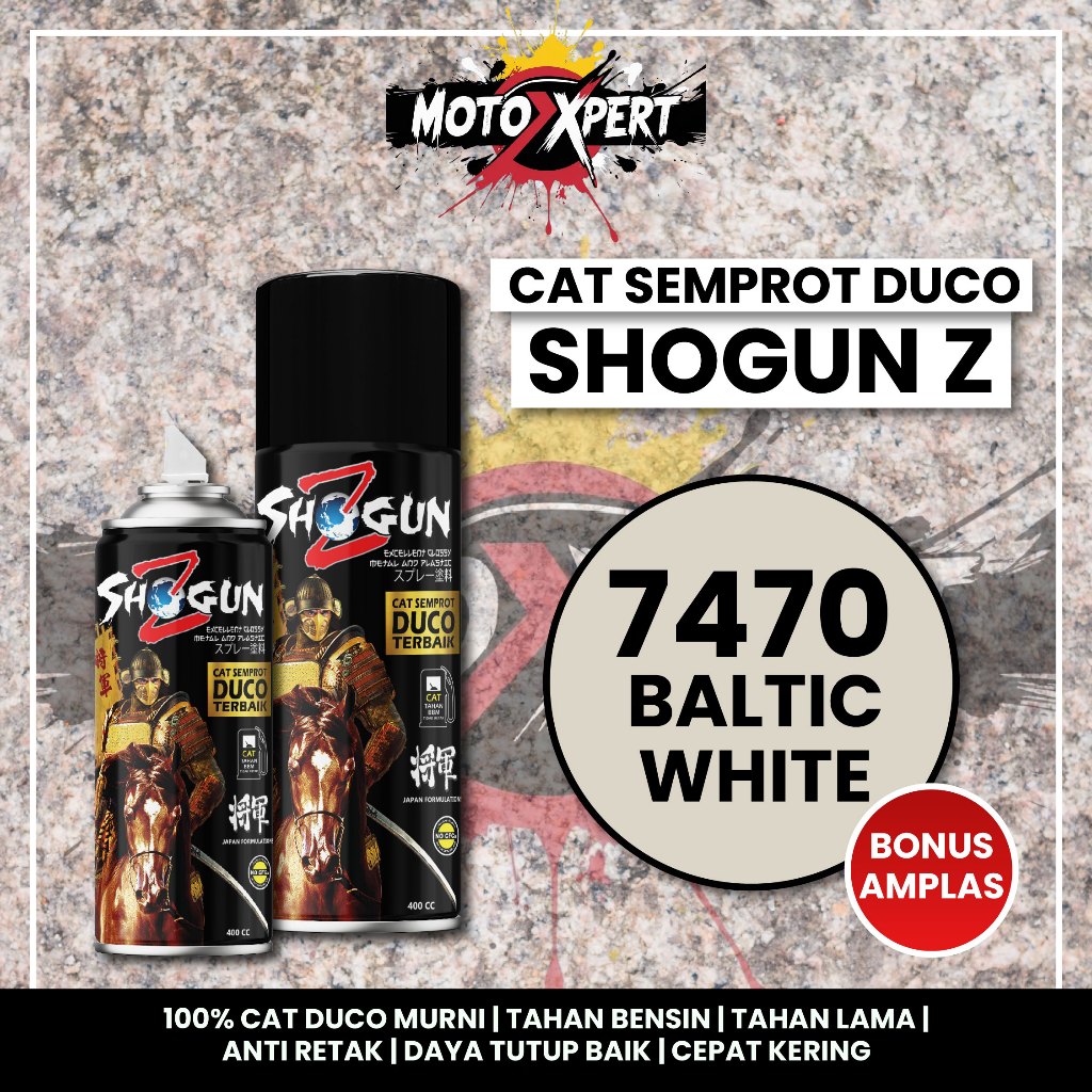 Cat Semprot Duco Shogun Z Baltic White 7470 400cc - Putih Gading / Broken Standard Pilox Pylox Pilok