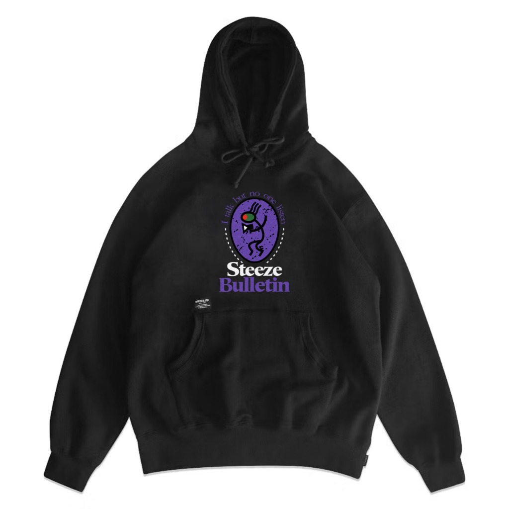 STEEZE.LTD - BULLETIN PULLOVER HOODIE BLACK