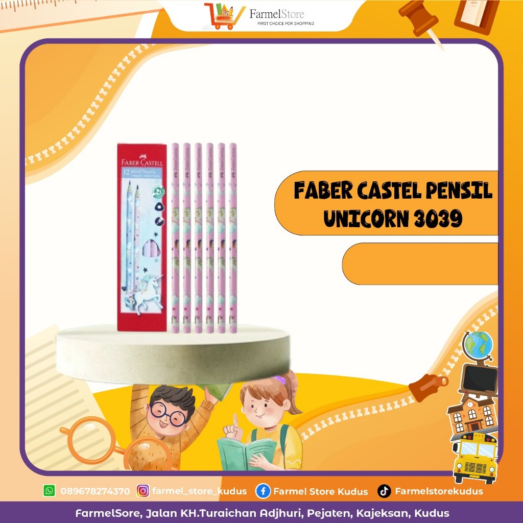 

FABER CASTELL Pensil Unicorn 3039 (Isi 3,6pcs)