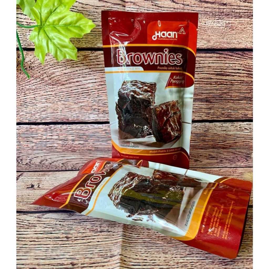 

INSTAN CAKE MIX, HAAN BROWNIES PREMIX UNTUK BAKERY KUKUS/PANGGANG POUCH 230 GR