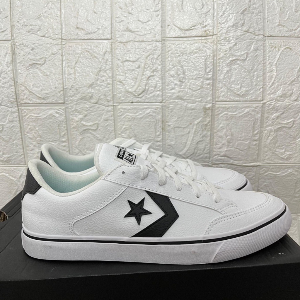 SEPATU CONVERSE ORIGINAL 100% CONVERSE TOBIN OX A01778C WHITE BLACK KULIT ORIGINAL COD PRIA MAN