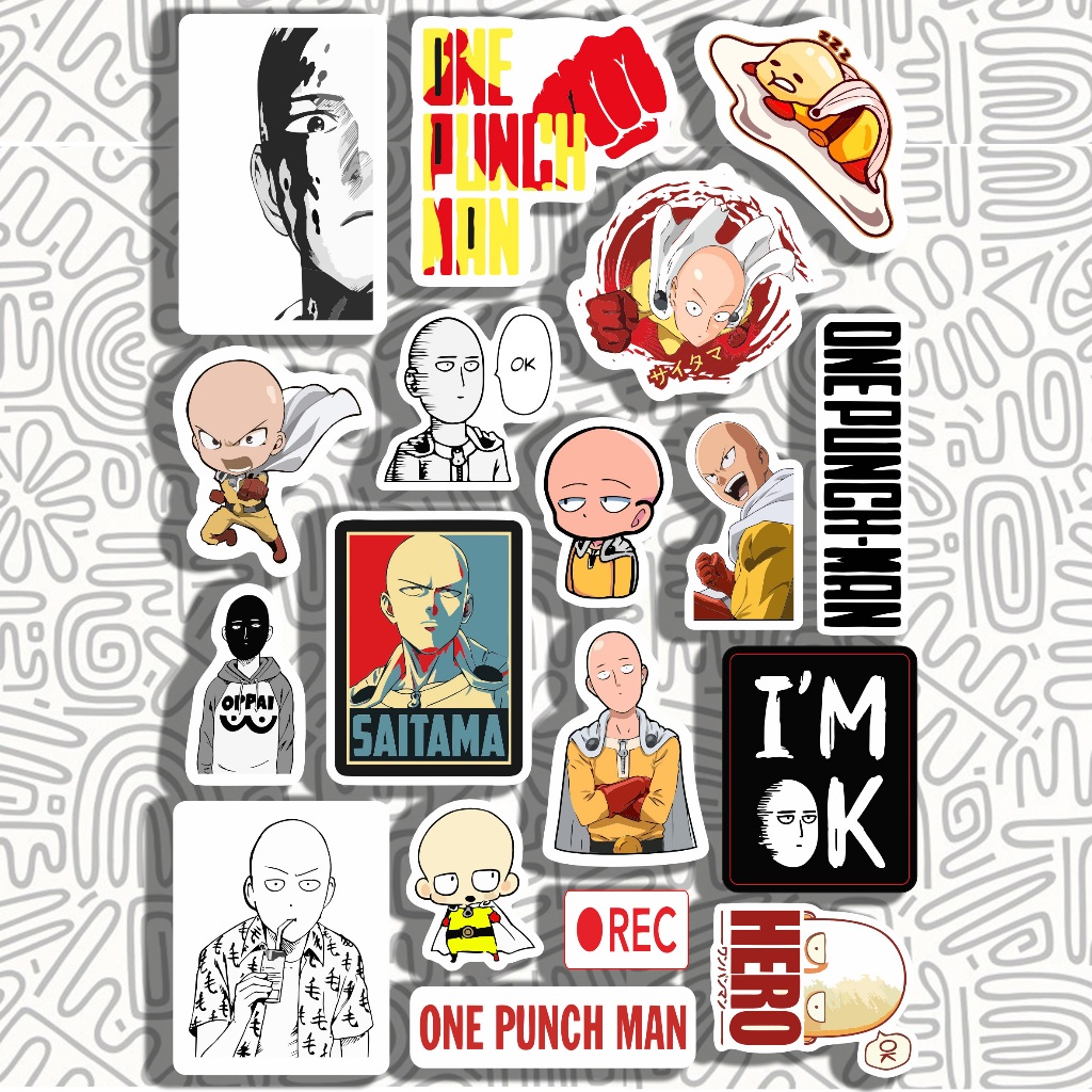 

Sticker One Punch Man || Stikier Anime Saitama \\ Stiker Helm Case hp Laptop