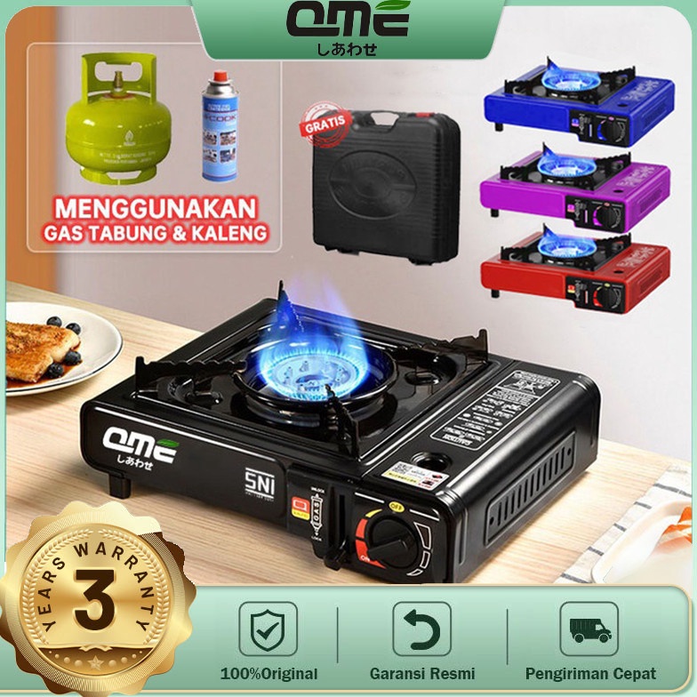 KODE D79T Kompor Gas Portable 2 In 1 Kompor Portable Tungku Gas Paket Grill Portable