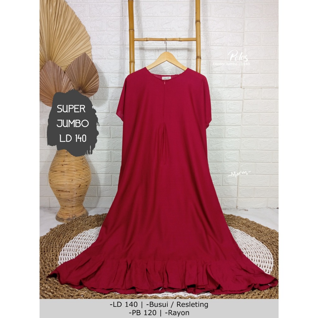 Daster Polos Rempel Panjang Jumbo LD 140 Rayon Busui Friendly