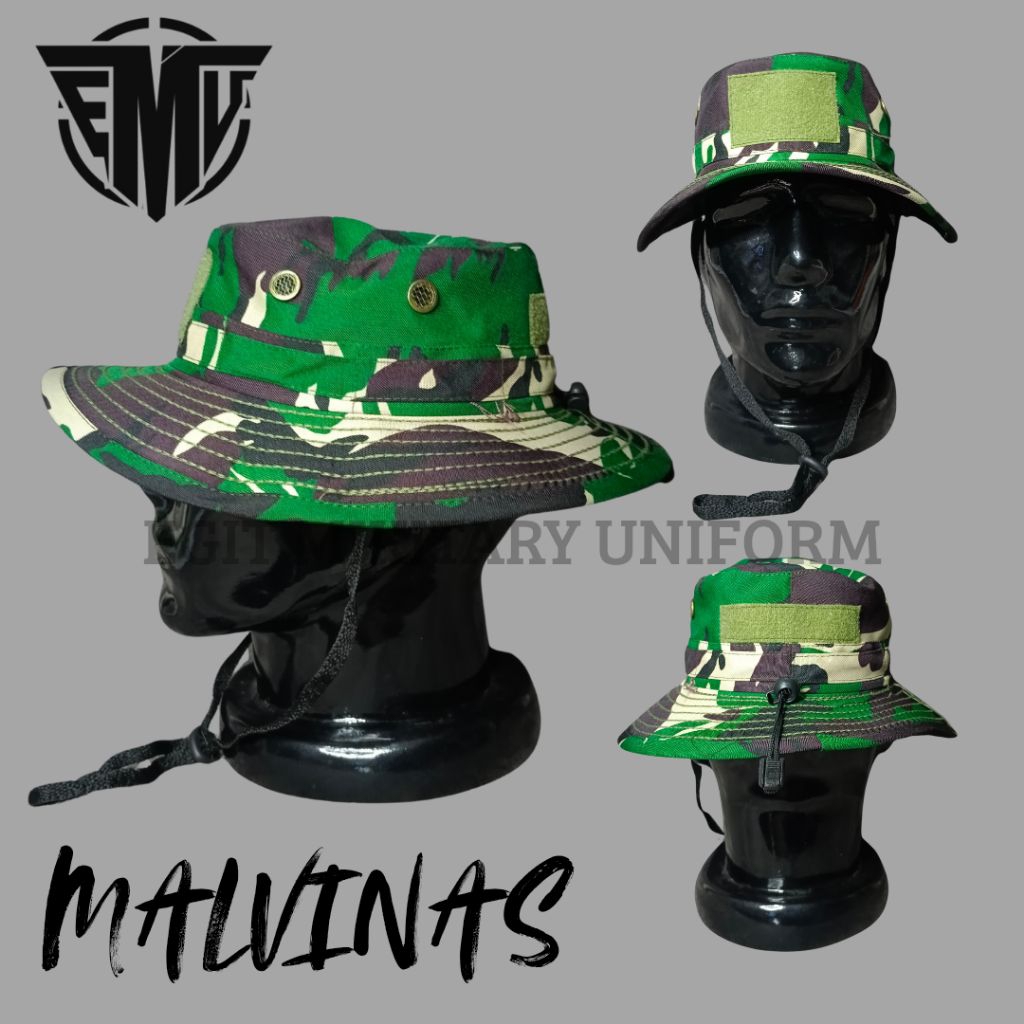 Topi rimba loreng tni ad topi rimba kawat Malvinas