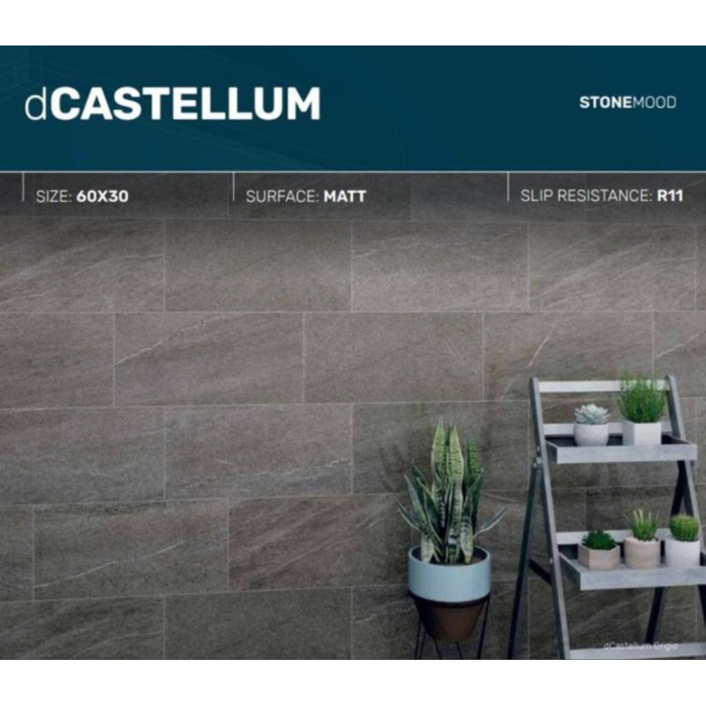 Roman Granit Lantai Teras Carport 60x30 dcastellum seriesmotif batu/ GT632453R dCastellum Grigio/ RO