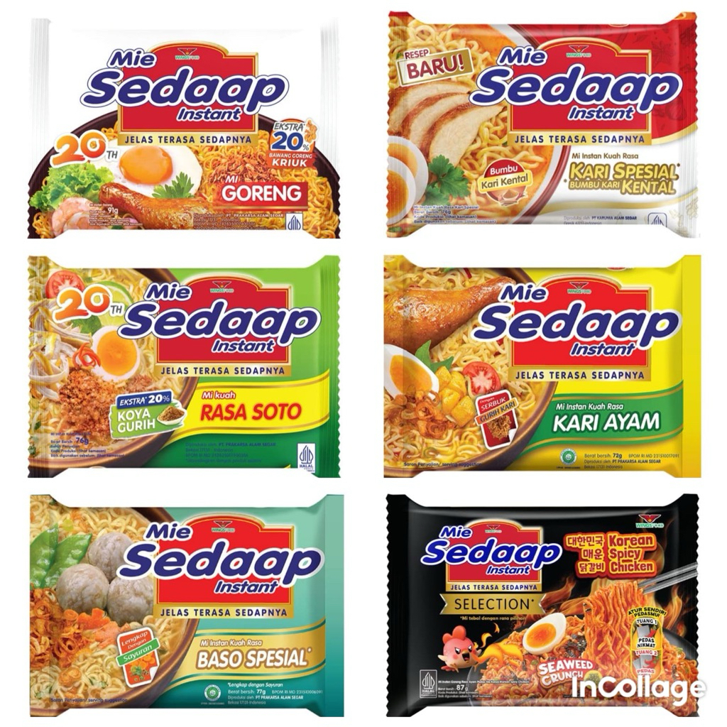

5 PCS Mie Sedaap Banyak Varian Rasa Goreng Dan Kuah
