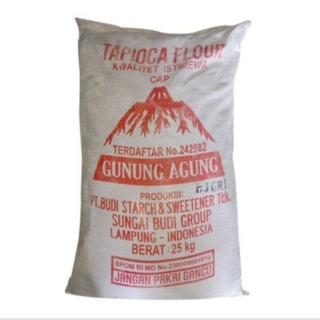 

TEPUNG TAPIOKA GUNUNG AGUNG 25 KG (KHUSUS INSTAN)