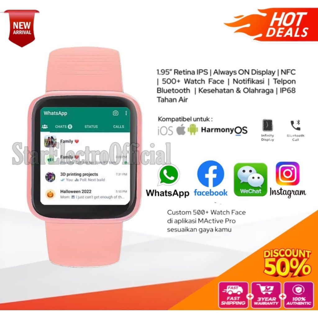 SmartWatch Idaman Jam Tangan Pintar Android Anti Air Pria Wanita Terbaru