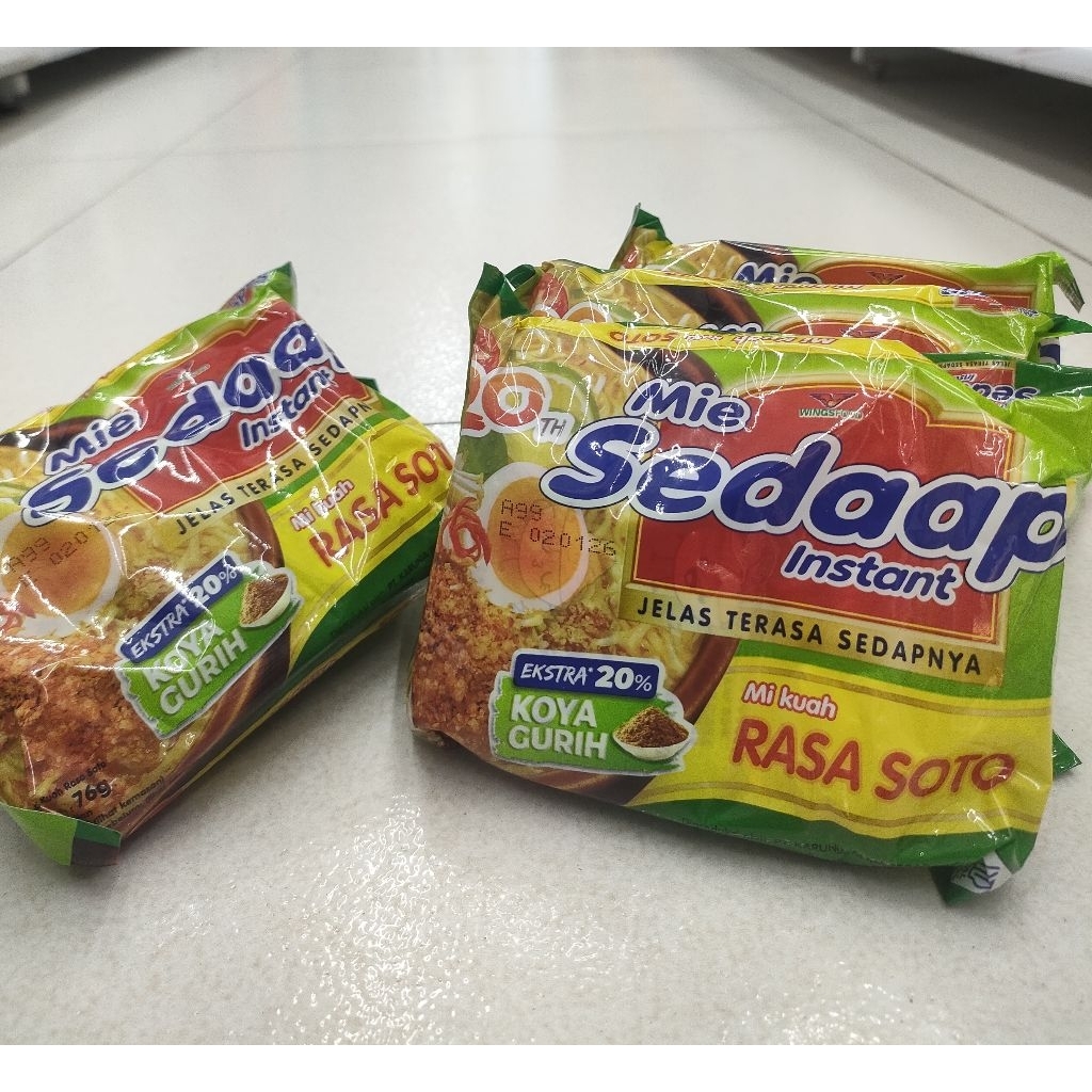 

Sedap mie instant soto 1 pcs dan 5 pck harga murah