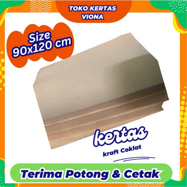 

(10 lembar) kraft coklat 125 /150/200/290 PE Gsm samson Coklat bahan paperbag ukuran 90x120 cm