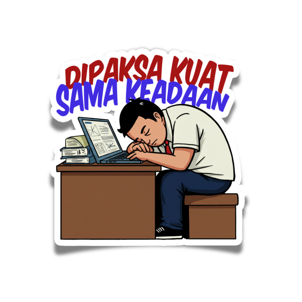 

Stiker Kantoran - “Kerja Kok Gini” Series - Dipaksa kuat