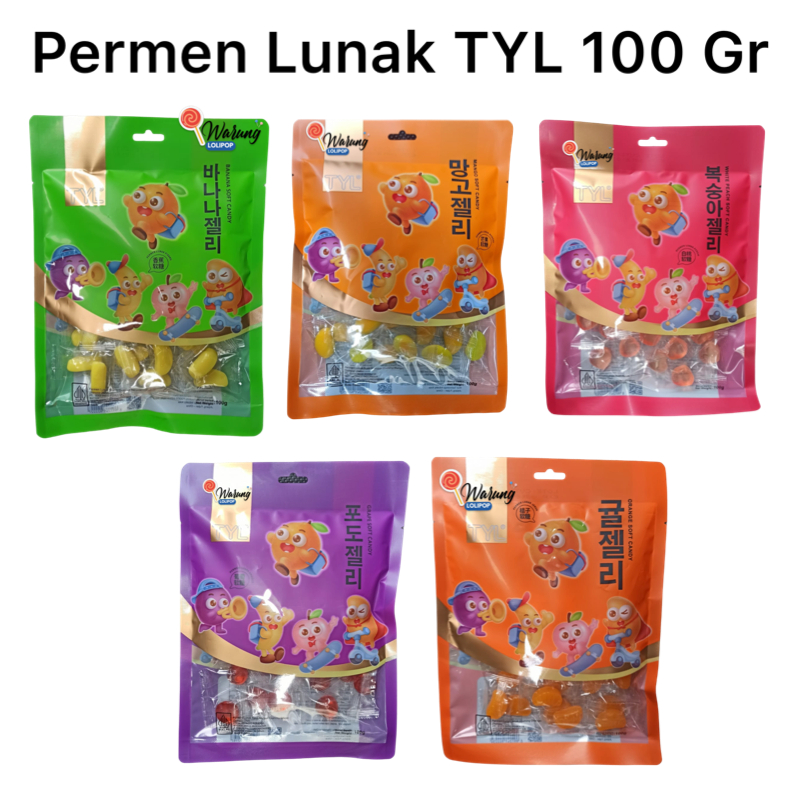 

Permen Kupas Lunak 100gr – Rasa Aneka Buah Pisang, Anggur, Jeruk, Mangga, Peach