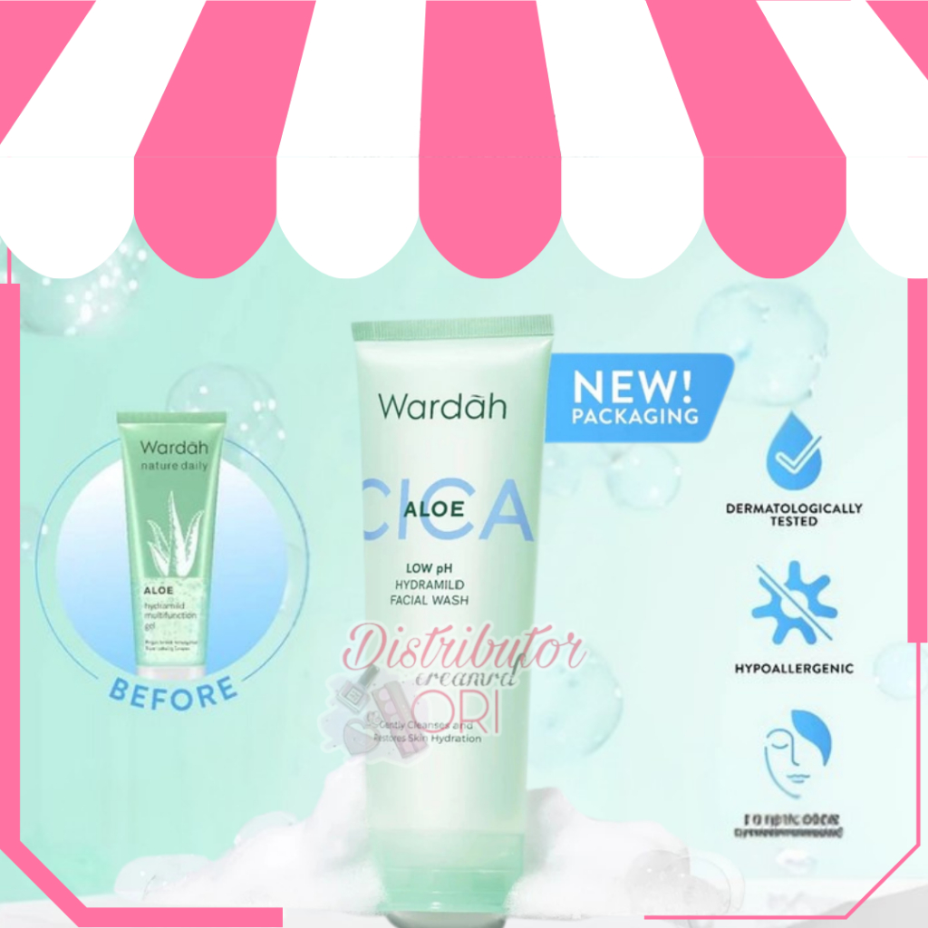 Wardah Nature Daily Aloe Hydramild Facial Wash - Gel pembersih wajah - Dilengkapi Natural Aloe Vera 