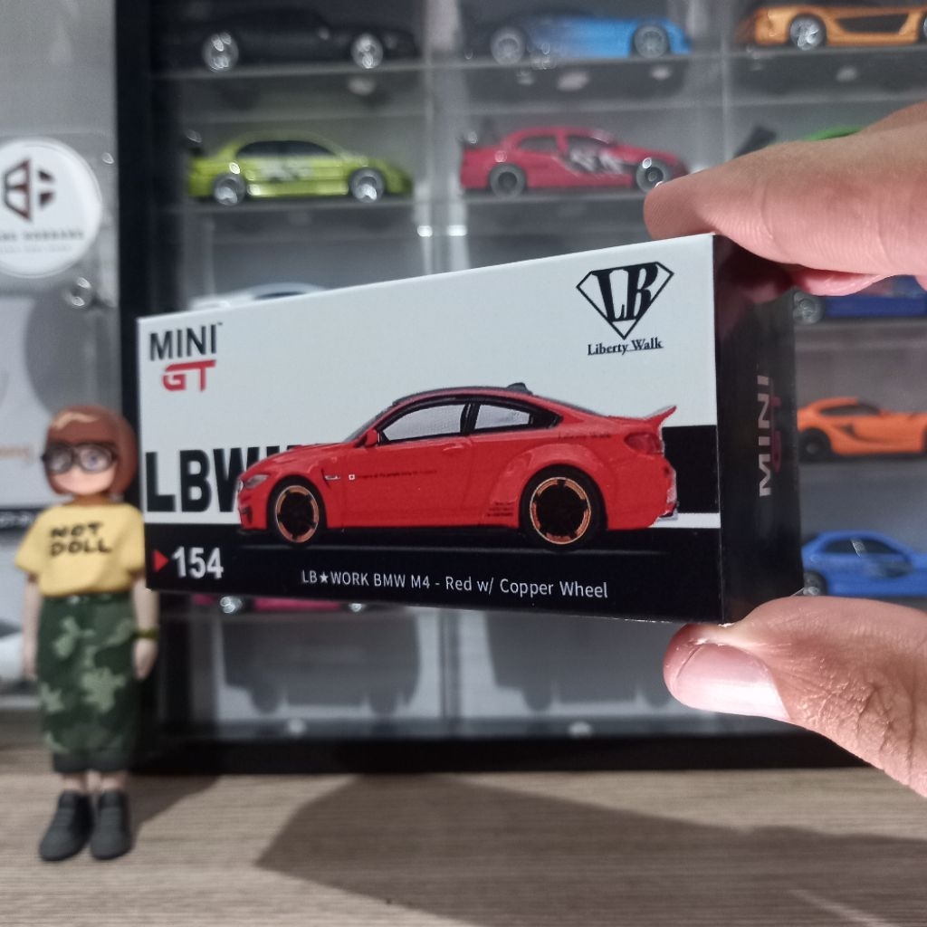 Custom Box #154 BMW M4 Red w/ Copper Wheel LBWK MiniGT