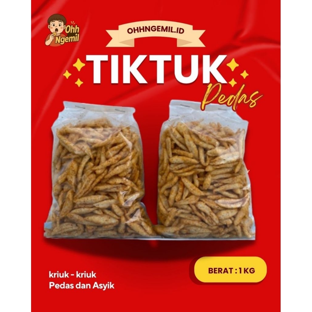 

Ohh ngemil Paket Hemat TikTuk PEDAS 2 Kg – cemilan kriuk kriuk Nikmati Semua Varian Sekaligus!