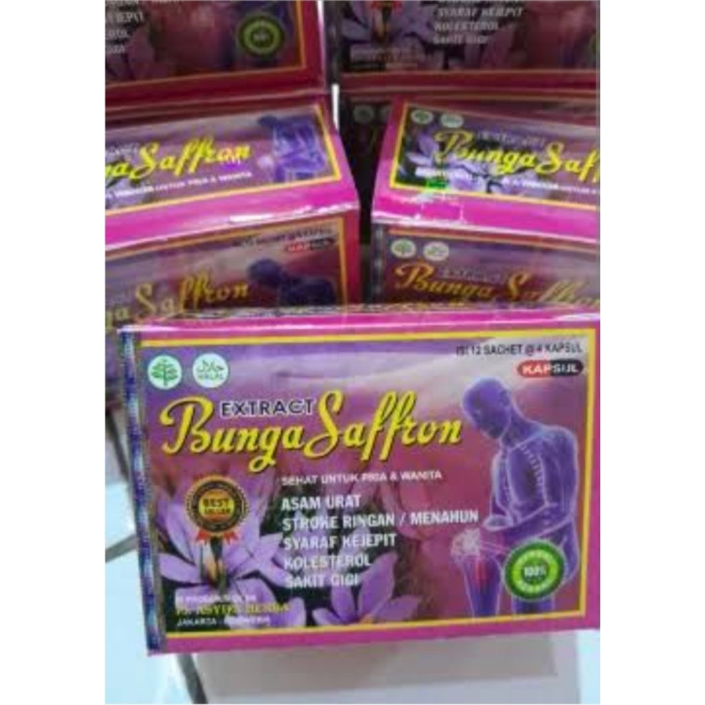 

bunga saffron kapsul herbal alami, pegal linu