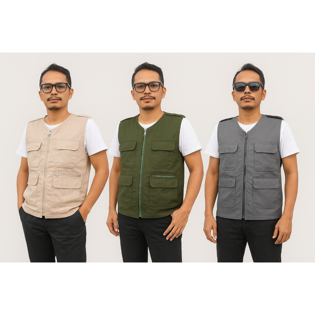 Rompi tactical - rompi cargo - vest pria casual - rompi safety proyek - rompi vest lapangan - rompi 