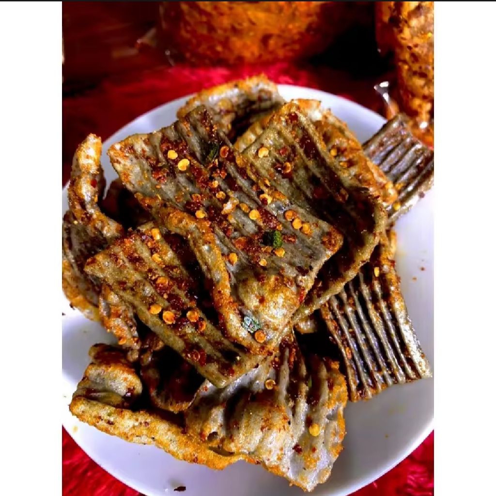 

Krupuk Asbes /Krupuk Jengkol Asbes Pedass Ukuran 200 Gram