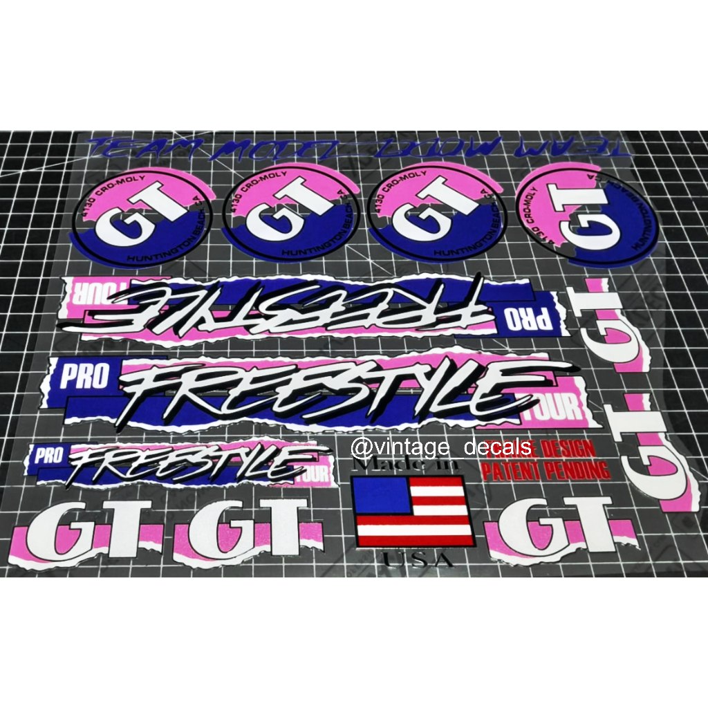 decals replacement GT BMX pro freestyle tour