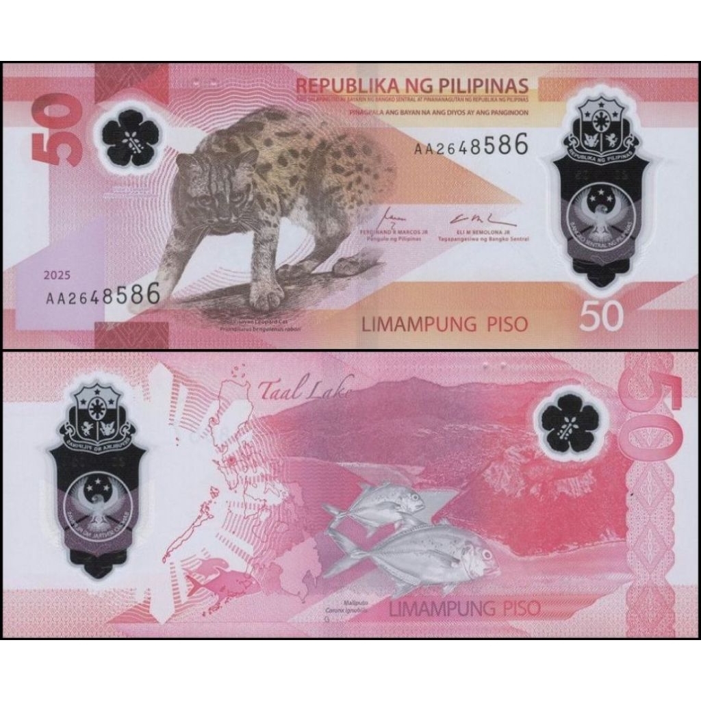 Peso Pilipina Uang Asing Pecahan 50 Peso Polymer