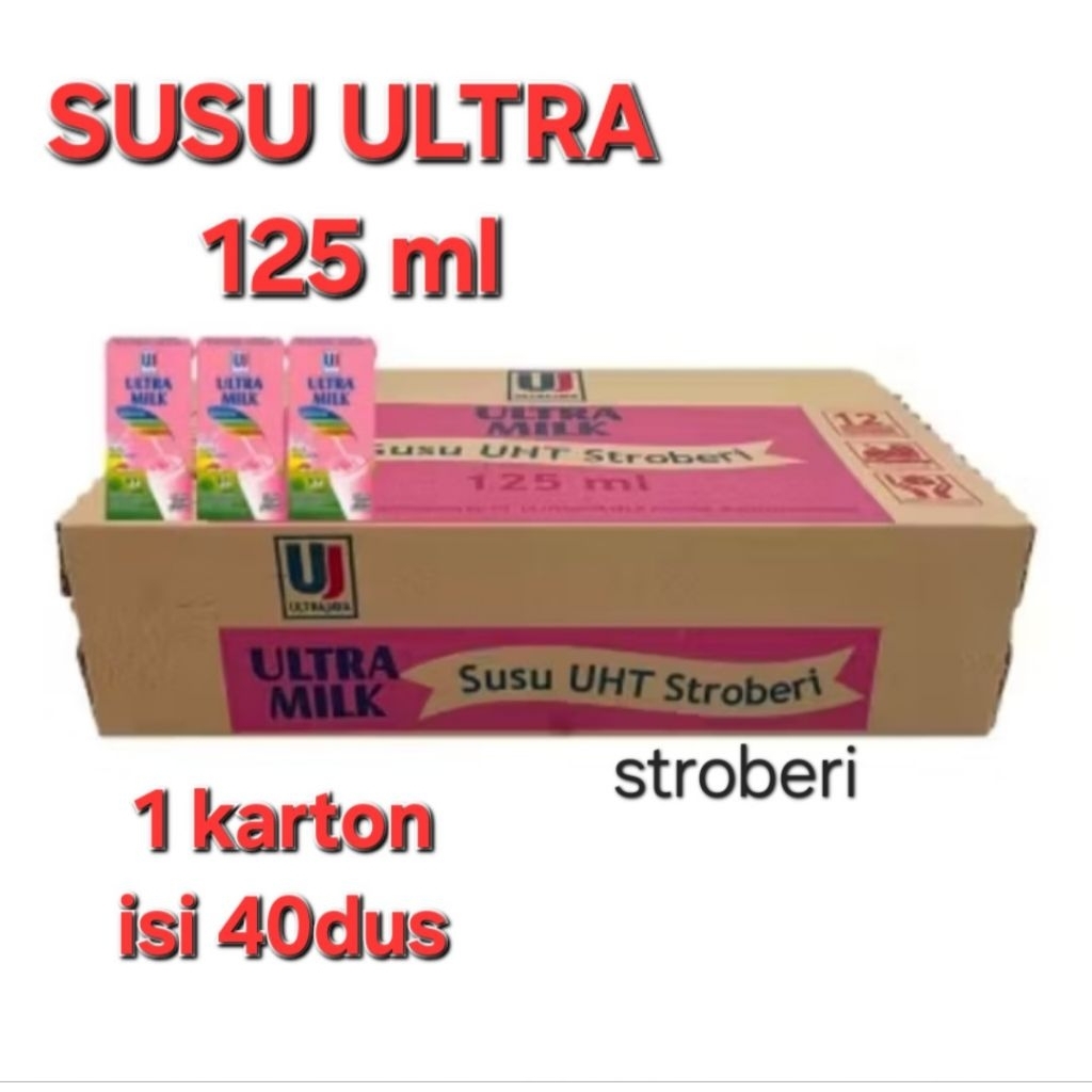 

ULTRA MILK UHT 125ml×40dus (karton) stroberi