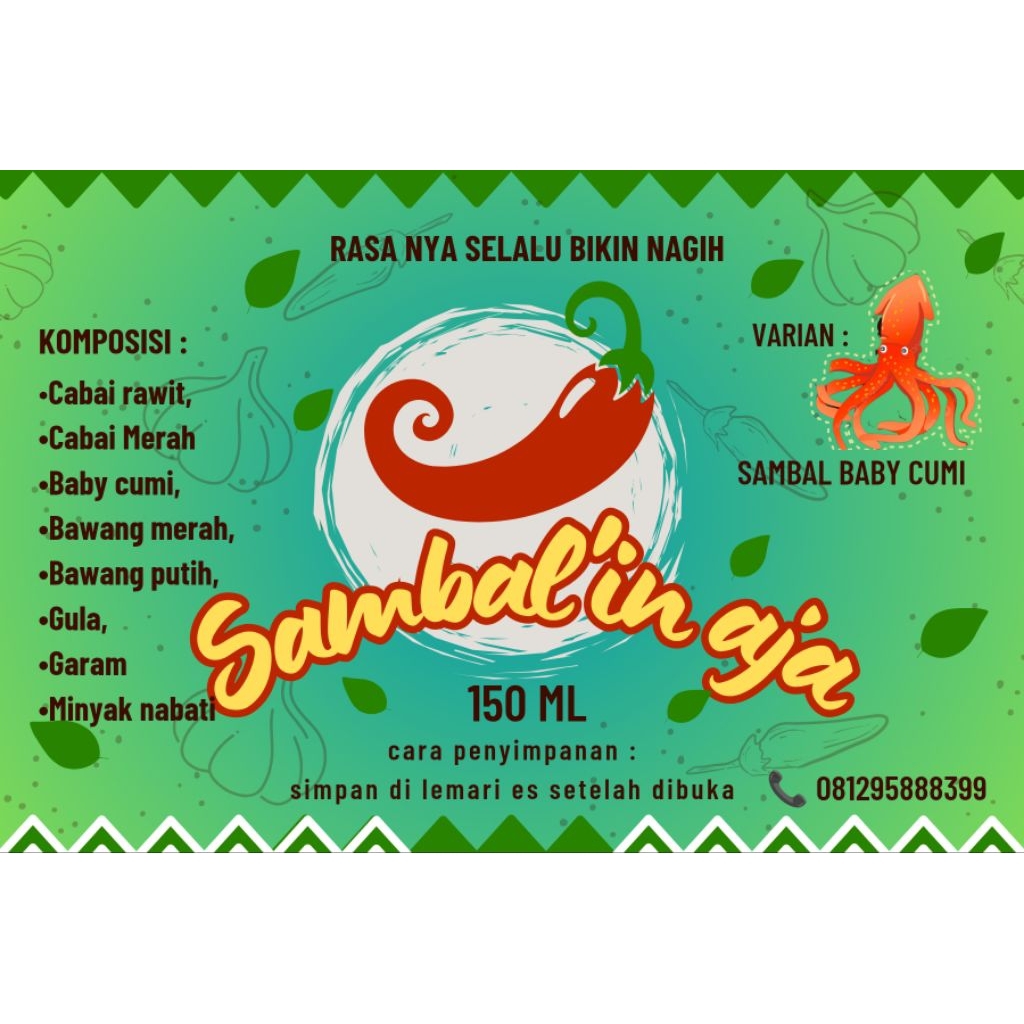 

Sambal'in Aja Sambel Baby Cumi 170gr Sambal Pedas Sambal Homemade Sambal Non MSG dan Pengawet