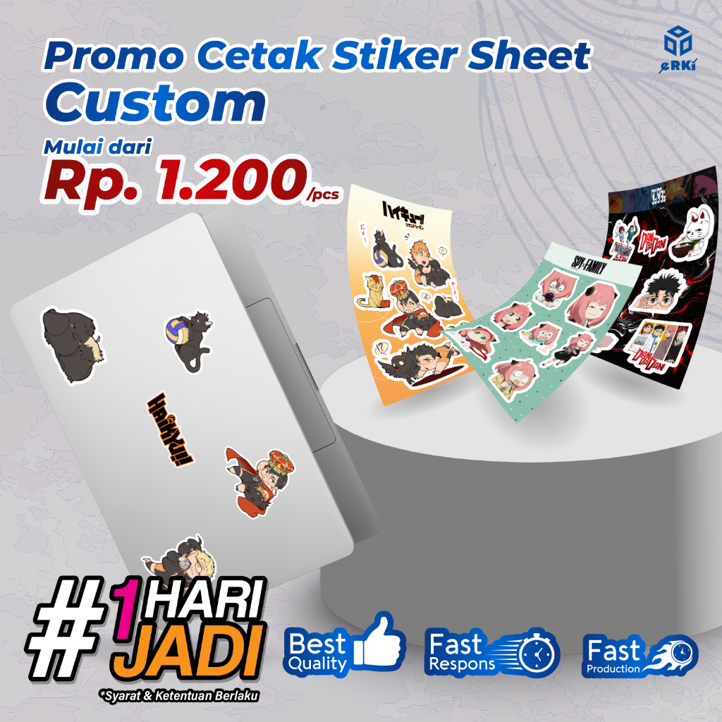 

Cetak Stiker Sheet Pack A5 / A6 – Free Template / Custom Desain / Merchandise / Event / Chibi / Vinyl / Transparant / Cromo / St. HVS – ERKI PRINTING