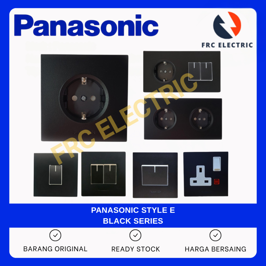 OK Saklar Panasonic Hitam Style Black Series - Saklar Listrik Style Panasonic - Sakelar Listrik