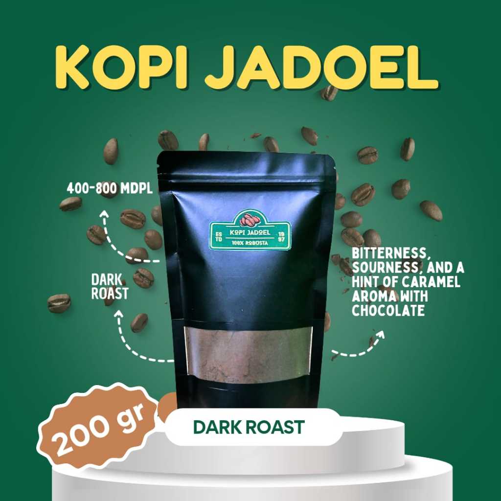 

Kopi Bubuk Robusta 200gr Original Banyuwangi Natural Ground Coffee Kopi Hitam Seduh Murni Alami (Medium Dark)